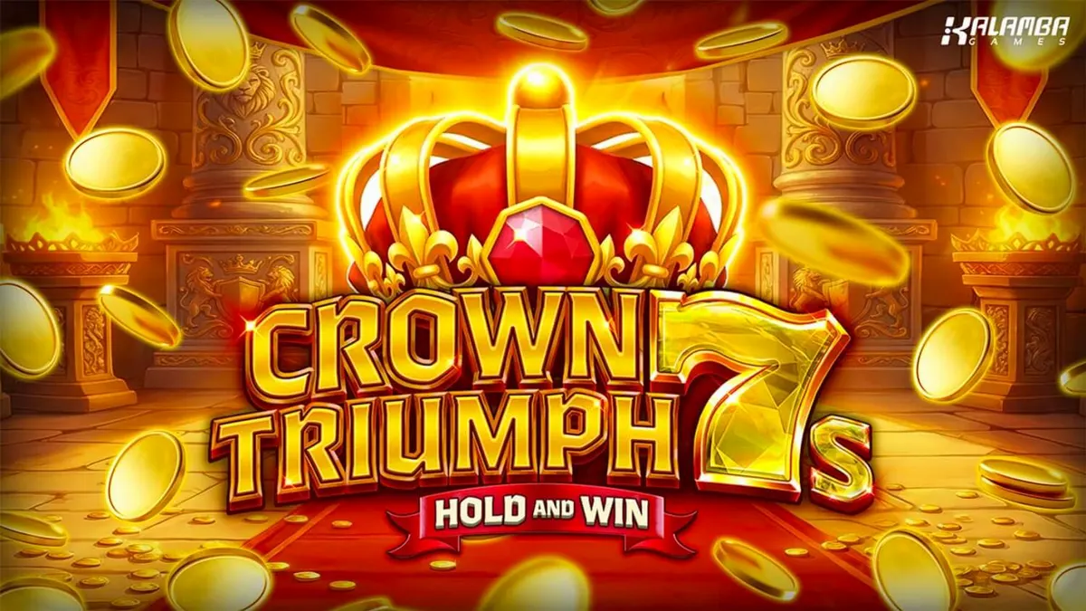 Interface do slot Crown Triumph 7s Hold and Win com símbolos clássicos e elementos reais