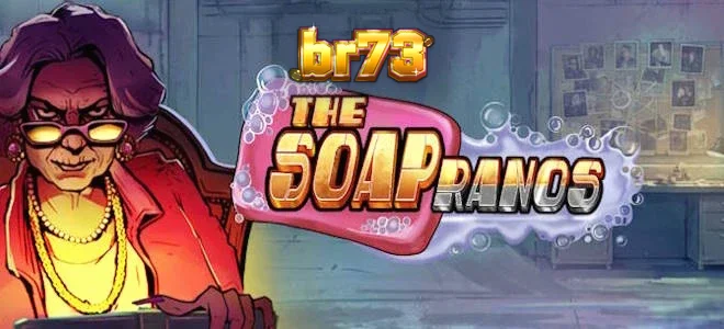 Interface do jogo de slot The Soapranos com elementos de neon e atmosfera urbana